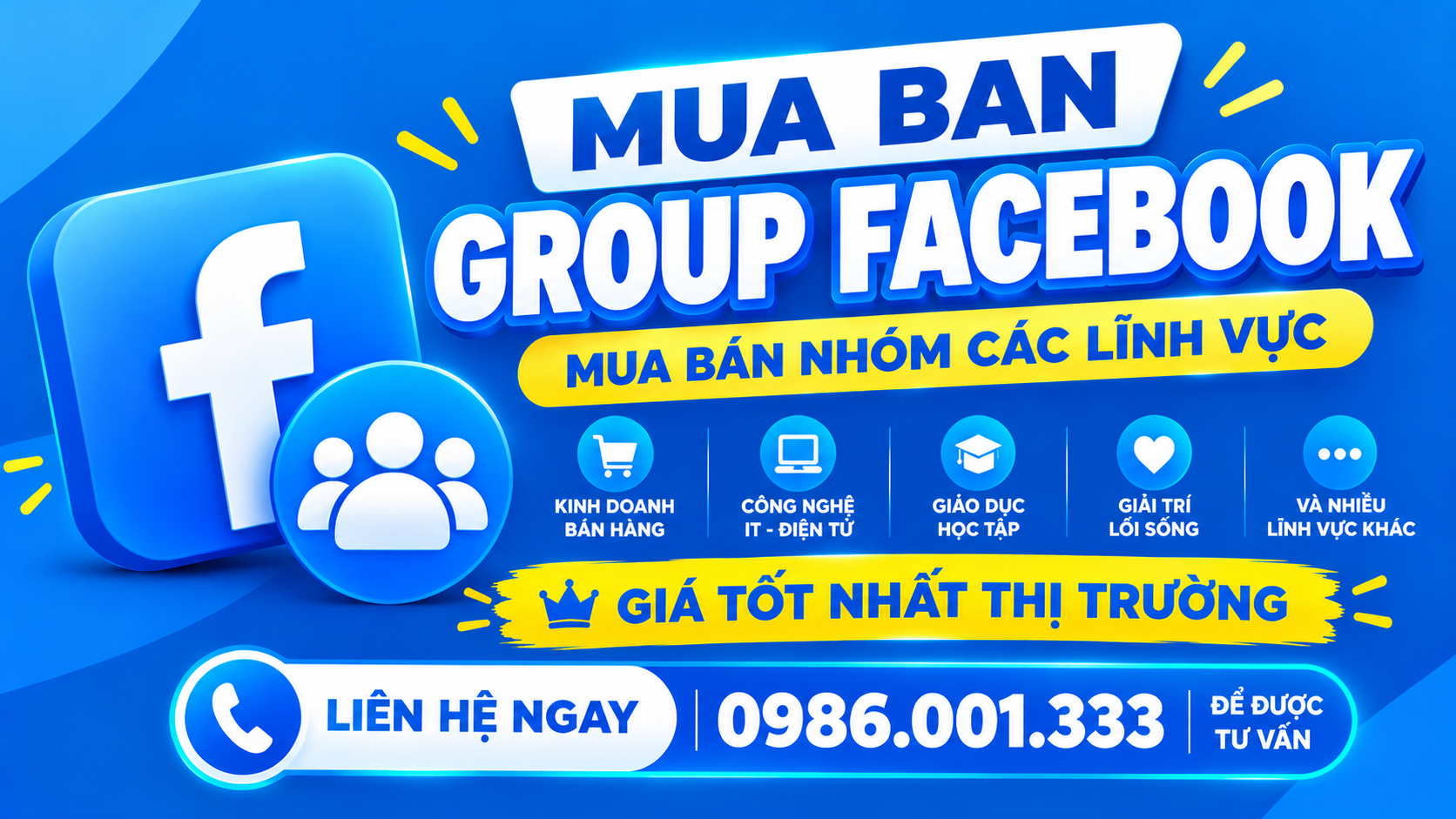 Mua bán nhóm Facebook giá tốt, group có sẵn thành viên  